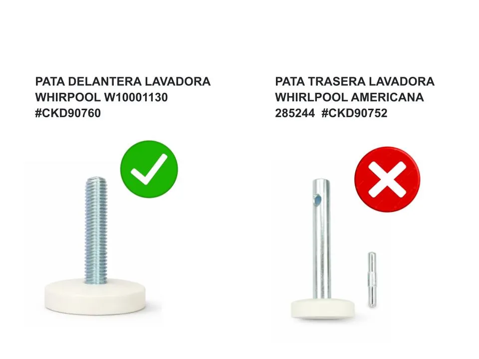 PATA DELANTERA WHIRPOLL W10001130 CKD90760