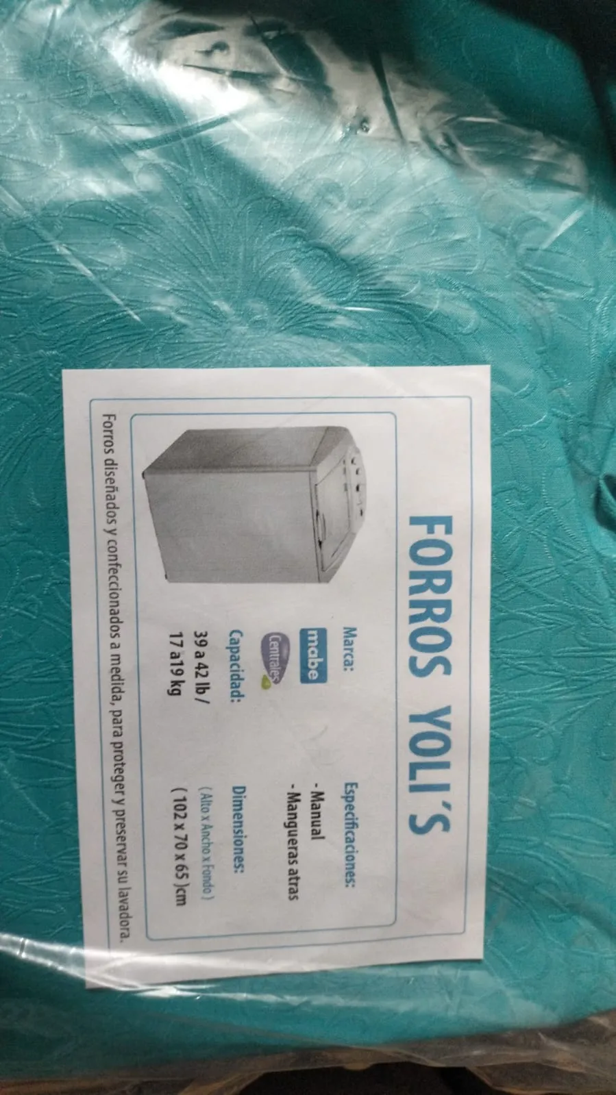 FORRO AGUAMARINA MANUAL MANGUERAS ATRÁS 39-42LB 17-19KG (102X70X65) CM CARGA SUPERIOR MABE CENTRALES CKD91782 