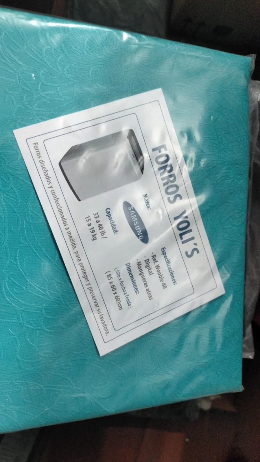 FORRO AGUAMARINA WOOBLE 40 DIGITAL MANGUERA ATRAS 33-40LB 15-19KG (85X60X60) LAVADORA SAMSUNG CKD91762