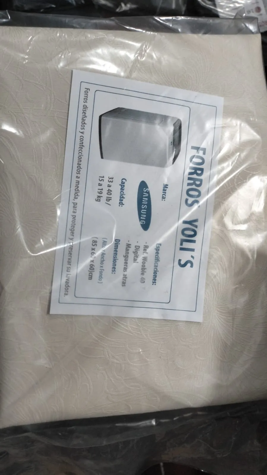 FORRO BEIGE WOOBLE 40 DIGITAL MANGUERA ATRAS 33-40LB 15-19KG (85X60X60) CM LAVADORA CHALLENGER CKD91767