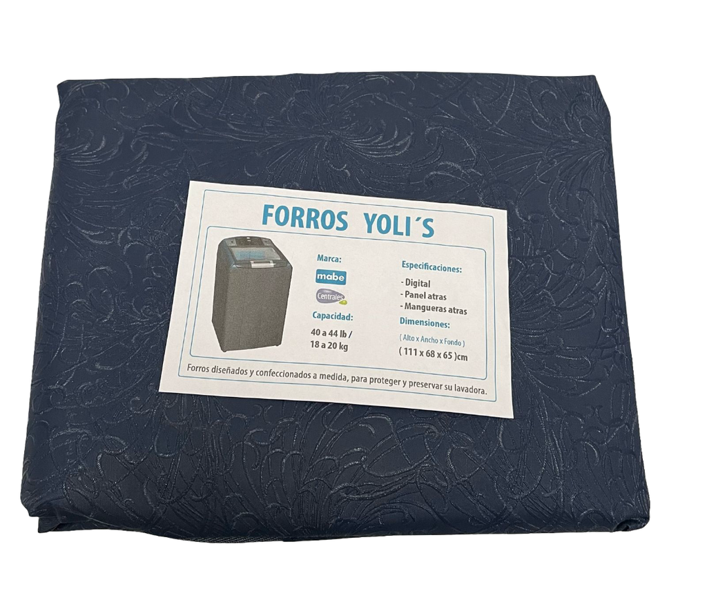 FORRO PARA LAVADORA - DIGITAL CON PANEL Y MANGUERAS ATRÁS 40-44LB,18-20KG (111X68X65) CM CARGA SUPERIOR MABE AZUL CKD90419