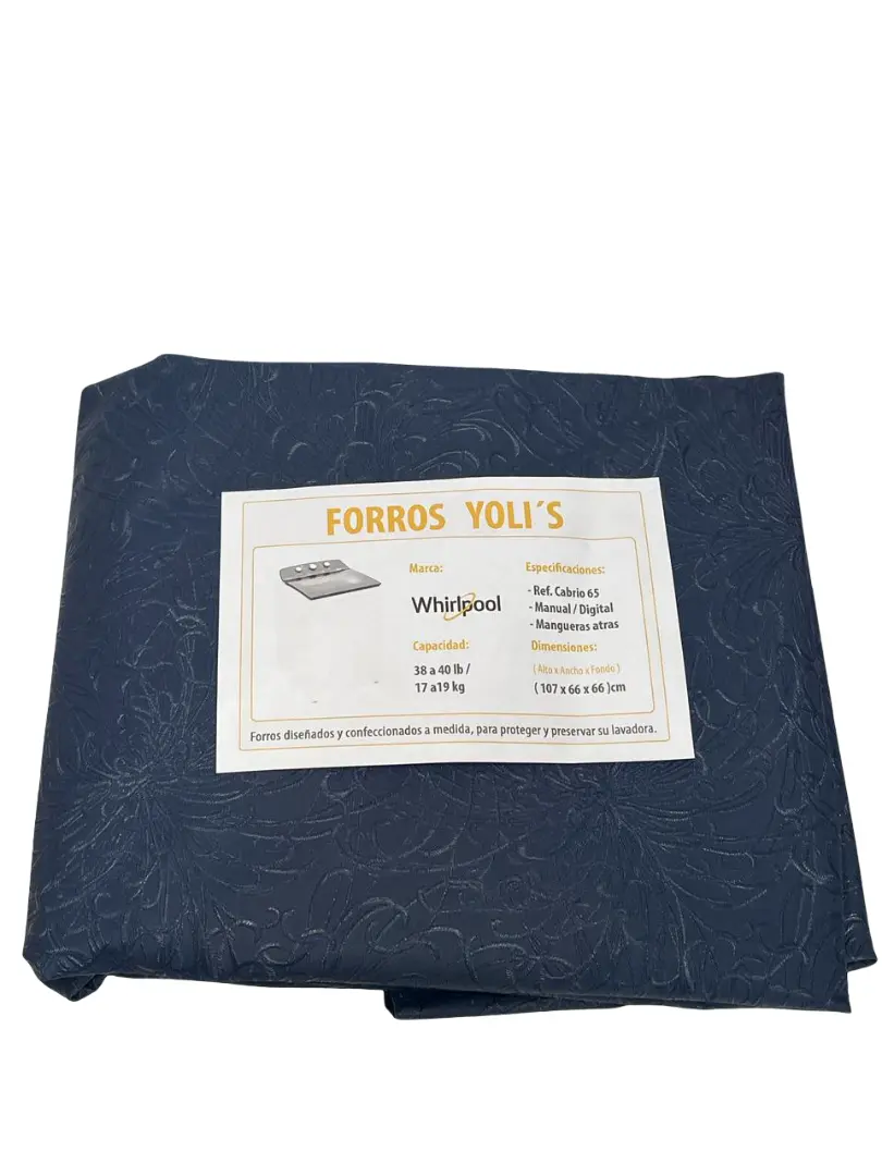 FORRO PARA LAVADORA MANUAL - DIGITAL CABRIO 65 | 38-40 LB17-19 KG (107X66X66)CM CARGA SUPERIOR - AZUL WHIRLPOOL CKD90462