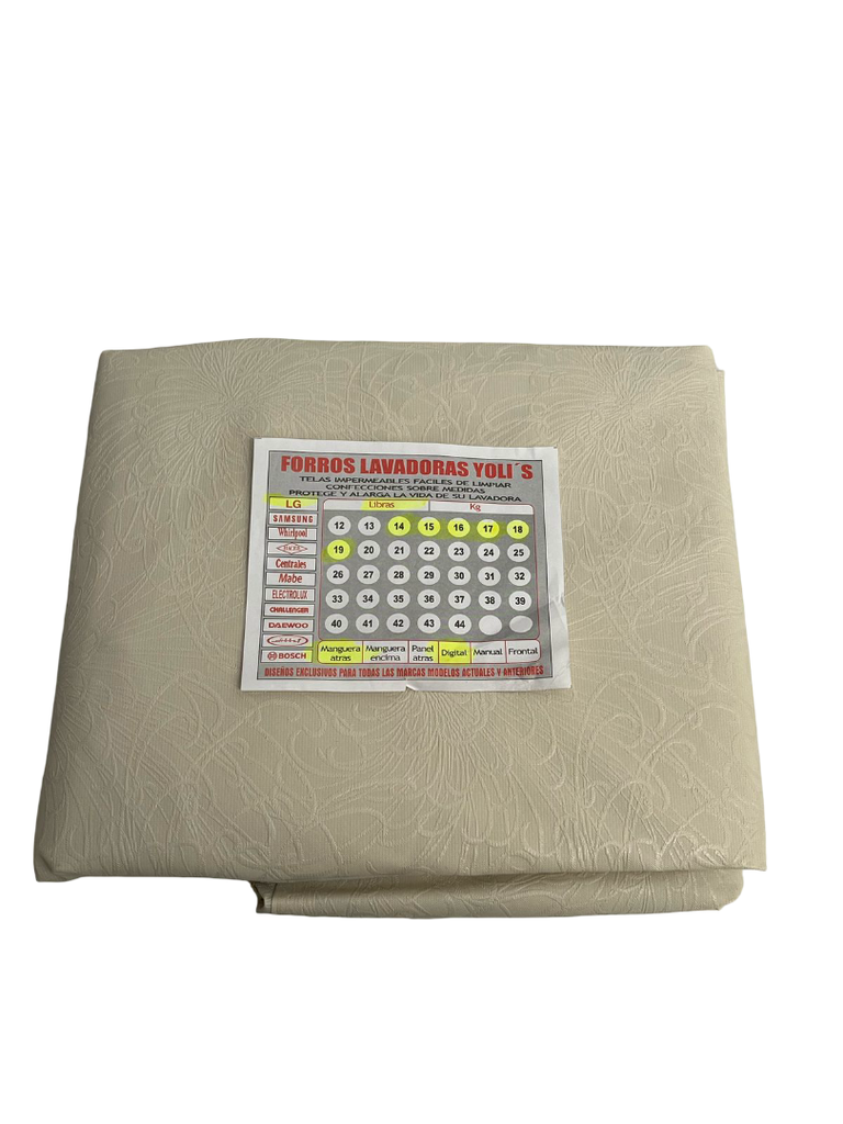 FORRO PARA LAVADORA MANUAL - DIGITAL Y MANGUERAS ATRÁS 14-19LB/7-9KG (88X55X55) CM CARGA SUPERIOR BEIGE LG CKD90478