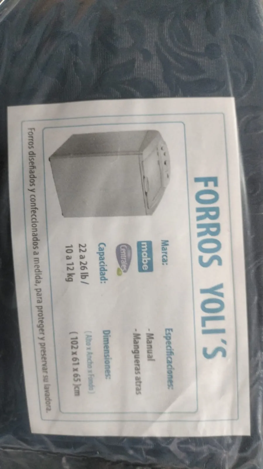FORRO PARA LAVADORA MANUAL - MANGUERAS ATRÁS  22-26LB/10-12KG(102X61X65) CM CARGA SUPERIOR MABE CENTRALES AZUL CKD90488